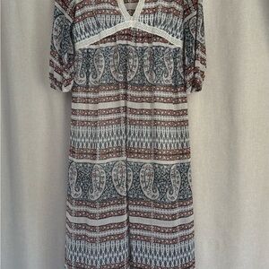 Forever 21 Multicolor Paisley Long Sleeve Dress